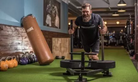 man exercising inside room